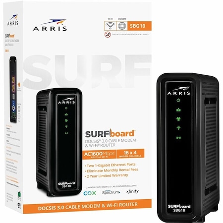 Arris SURFboard SBG10 DOCSIS 3.0 Cable Modem & AC Wi-Fi Router 1000884