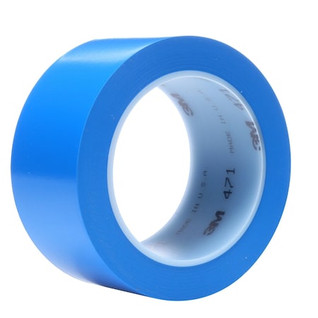 3M Floor Marking Tape, vinyl, No Legend, Blue, 2 in W., 5.2 mil Thickness 471
