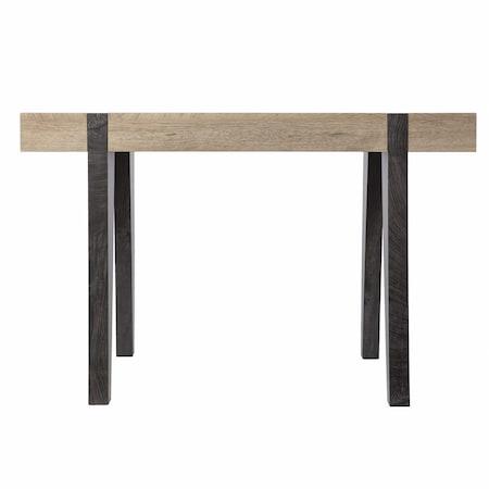 Homeroots 45" Natural and Dark Brown Writing Desk 402061