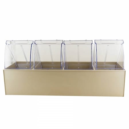 Graduate Plastics Clear Tip Open Bin, 4 Bins, 6 5/8 x 23 5/8 x 8 1/8 Inches 560200