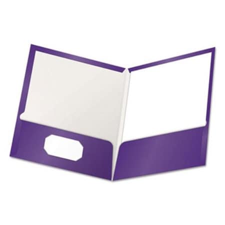 Teacher&Aposs Aid 2 Pocket High Gloss Laminated Paperboard Folder with 100 Sheet Capacity, Purple, 25PK TE2485478