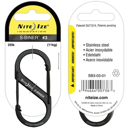 Nite Ize Double Gated Carabiner, 2-5/8 In., Black SB3-03-01