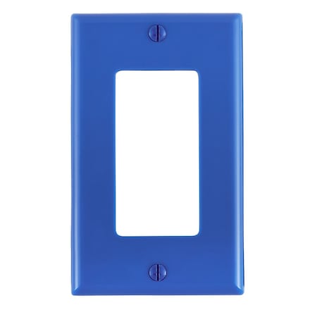 Leviton Decora Wallplate, Standard Size, Gang 1, Blue 80401-NB