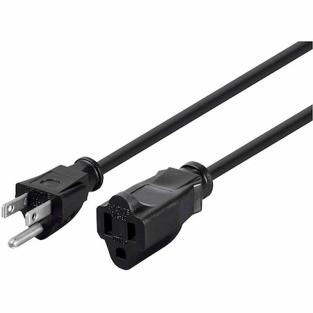 Monoprice SJTW Extension Cord, 14 AWG, Indoor, 14/3, 1 Outlets, 5-15R, Black, 5-15P, 10 ft 24199