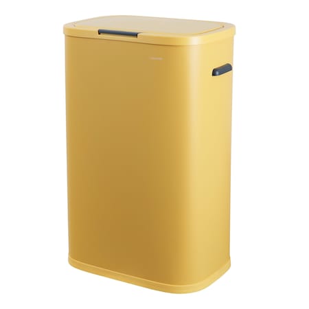 Happimess Tammi Kitchen 14.5-Gallon Slim Metal Push Button Trash Can, Daffodil Yellow HPM1017L