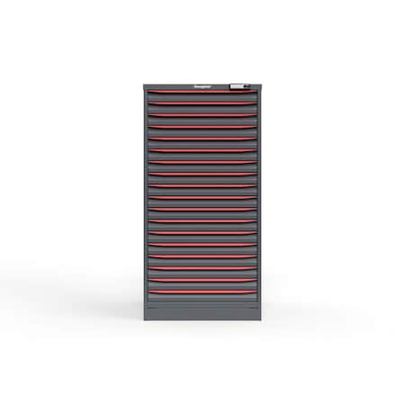 Strong Hold 18 drawer cabinet - (18x 2ft) - Red accents - E-Lock w/ Tracking S3060-PPTAS-1801DS