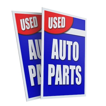 Signmission Used Auto Parts, Plastic Signs Only 24 Inch x 36 Inch, Corrugated Plastic, 2PK CSB-2436-2PACK-Used Auto Parts