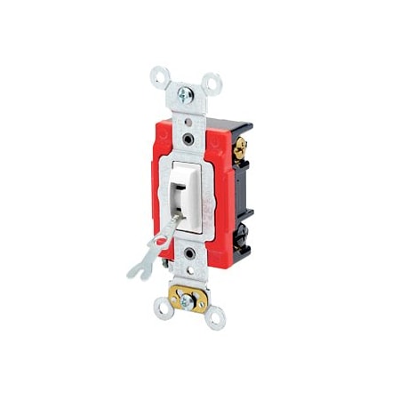Leviton Toggle Switch, 20 Amp, 120/277 Volt, White 1223-2WL