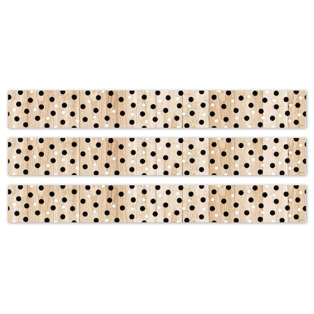 Creative Teaching Press Core Decor Polka Dots on Wood EZ Border, 48 Feet Per Pack, 3PK 10978
