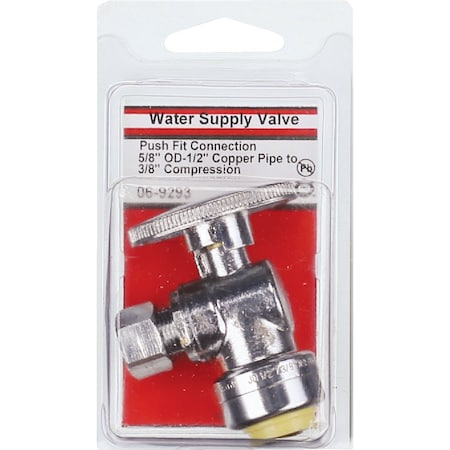 Westlake Pipe & Fittings 5/8'' Copper or CPVC PF Inletx3/8'' Outlet 1/4 Turn Angle Valve 6/1/9293