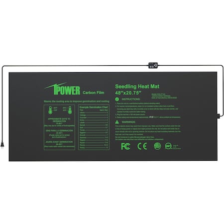 Ipower 48inx20.75in Seedling Heat Mat with Built-in Temperature Controller, MET Certified Waterproo GLHTMTPROLADJDSPL