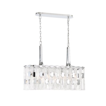 Eurofase Viviana Transitional Incandescent Chandelier, 4-Light, Clear/Chrome 33742-014