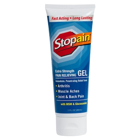 Stopain Extra Strength Topical Pain Relief, 8% Menthol, 3oz Gel Tube 5-880-021