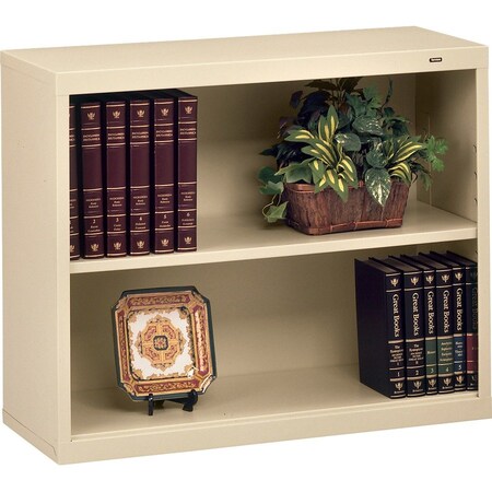 Tennsco Metal Bookcase, Two-Shelf, 34-1/2w x 13-1/2d x 28h, Putty B-30PY