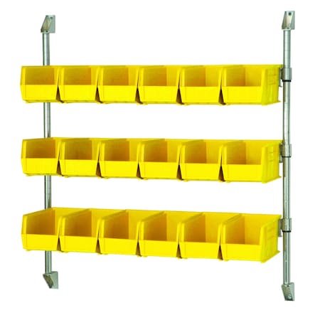Quantum Storage Systems Cantilever Bin Holder Post Wall Mount, 30in W x 10-7/8in D x 34in H, yellow CAN-34-30BH-230YL
