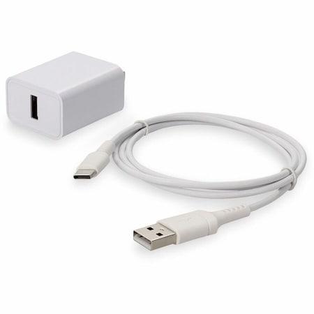 Add-On WALL PLUG TO USB 2.0 A WHITE WALL CHARGER 5V 1.8A WITH 1M USB-C MALE TO USB 2. USAC2USBC5V18A1MW-AA