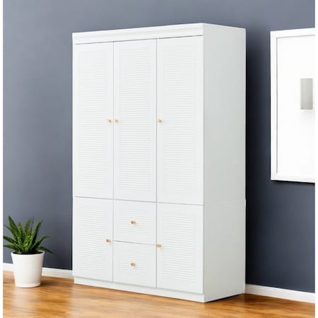 Homeroots 74" White Five Door Two Drawer Combo Dresser 568814