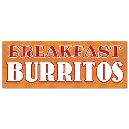 Signmission Breakfast Burritos, 18 Inch, Banner B-30350