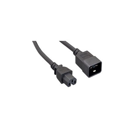 Cable Wholesale Power Extension Cord, Black, C20 to C15, 14AWG/3C, 15 Amp, 10 foot 10W2-47110