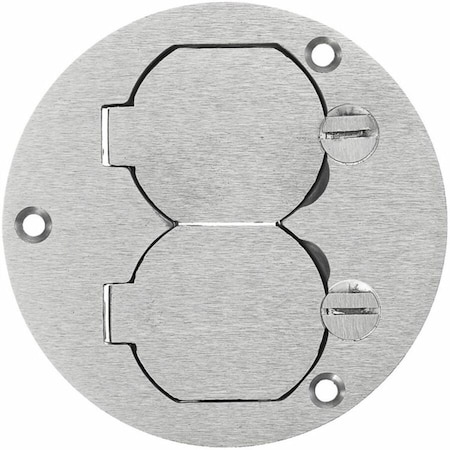 Hubbell Wiring Device-Kellems Box Cover, Floor Box Type, 2 Gang, Aluminum, Duplex Receptacle Cover Type SA3925