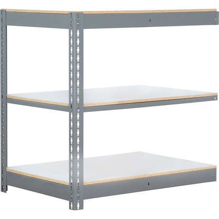 Global Industrial 3 Shelf, Commercial Duty Boltless Shelving Add On, 48"Wx18"Dx36"H, Laminate Deck B3165816