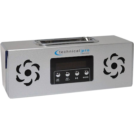 Technical Pro Rechargeable Portable Speaker with iPod Loading Dock and USB Input boombox2S