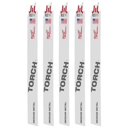 Milwaukee Tool 12" 18 TPI The Torch SAWZALL Blades (5 Pk) 48-00-5789