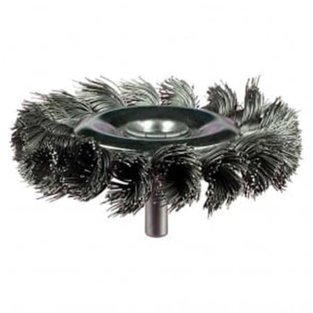 Advance Brush 3 in. Shank Mounted Knot Wheel Brush, 0.020 Carbon Steel Wire 410-82917