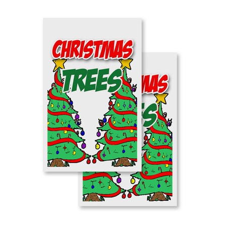 Signmission Christmas Trees, Vinyl Decals Only 24 Inch x 36 Inch, Vinyl Decal, 2PK DSB-2436-2PACK-Christmas Trees