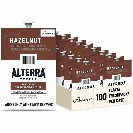Flavia Coffee Flavia Pouches, Hazelnut, Pouch, Caffeinated, 0.23 oz, 100 PK 48011