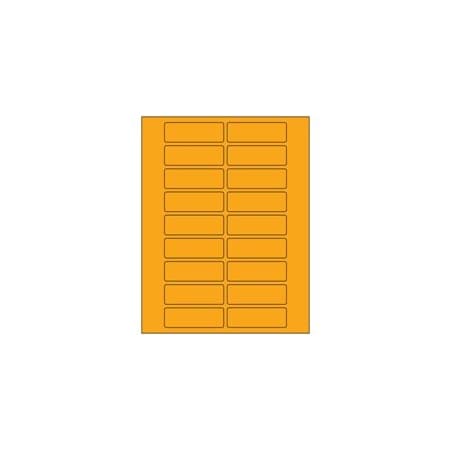 Bubblefast 3 x 1'' Fluorescent Orange Rectangle Laser Labels-20 Labels per Sheet BFLL174OR