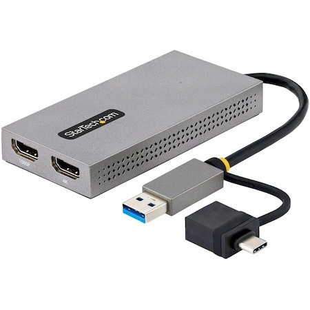 Startech.Com USB to Dual HDMI Adapter, 4K30Hz + 1080p 107B-USB-HDMI