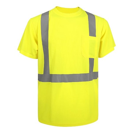 Condor Hi-Vis T-Shirt, 2, R, Polyester, Yellow, 5XL 857FP6