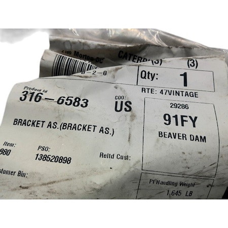Caterpillar BRACKET AS., CATERPILLAR OEM 3166583 3166583