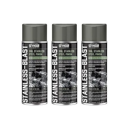 Seymour Midwest Stainless-Blast, Specialty Automotive Stainless Steel Spray Paint net 12 oz., 3PK 1654-3