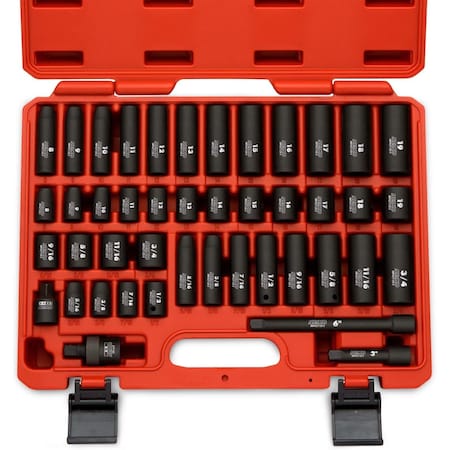 Neiko 0.375 in Dr. Impact Socket Set, SAE and Metric 02440A