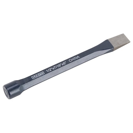 Vulcan Cold Chisel, 1/2 in Tip, 6 in OAL, Chrome Alloy Steel Blade, Hex Shank Handle JL-CSL004