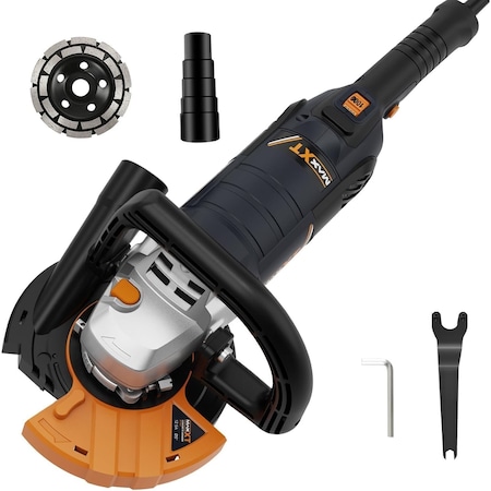 Wrightmaster 1500W 14A Corded 5 in. Concrete Grinder with 7 Speed Adjustable, Spindle-lock Button ZR-R7507-1
