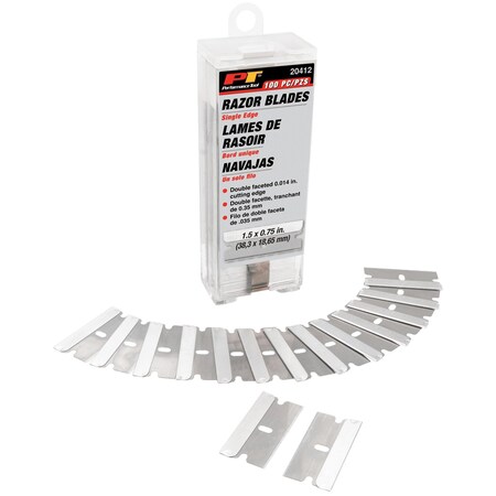 Performance Tool Single Edge Steel Razor Blades, 100PK 20412