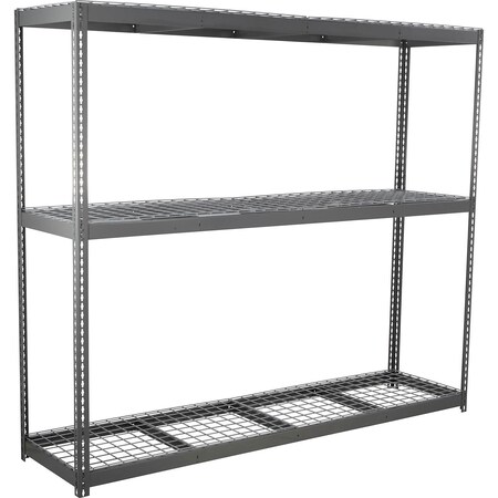 Global Industrial 3 Shelf, Standard Duty Boltless Shelving, Starter, 96"W x 30"D x 84"H, Wire Deck B3171606