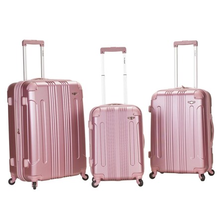 Rockland 3 Pc Abs Upright Set F190-Pink