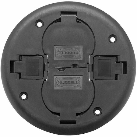 Hubbell Wiring Device-Kellems Electrical Box Cover, Round, PVC, Furniture Feed Cover PT2X2CBL