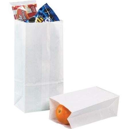 Partners Brand Grocery Bags, 5" x 3 1/4" x 9 3/4", White, PK500 BGG103W