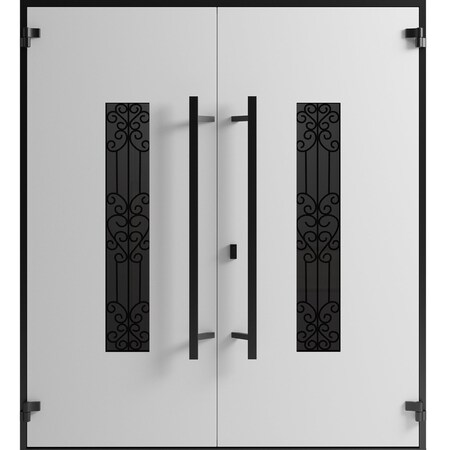 Vdomdoors Front Exterior Prehung Aluminum Double Doors Ronex1205 Bronze Oak Mirrored Clear Glass Entry Metal RONEX1205DEXD-OAK-W72xH96-RH-I