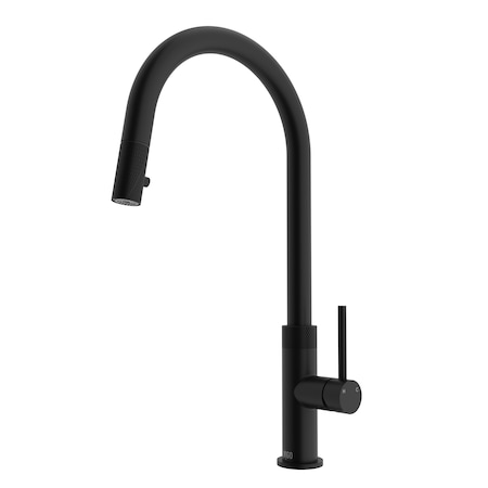 Vigo Bristol Single Handle Pull-Down Sprayer Kitchen Faucet in Matte Black VG02033MB