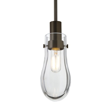 Besa Lighting Wish Cord Pendant, Clear, Bronze Finish, 1x3W LED Edison 1JT-WISHCL-EDIL-BR