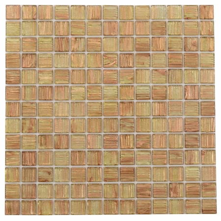 Apollo Tile Celestial 12 in. x 12 in. Glossy Tortilla Brown Glass Mosaic Wall and Floor Tile 20 sqft/case, 20PK APLST88BR615A
