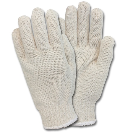 Safety Zone Medium Weight Cotton Polyester String Knit Gloves - Natural, Womens - 12 Pairs GSMW-WN-2C-NRB