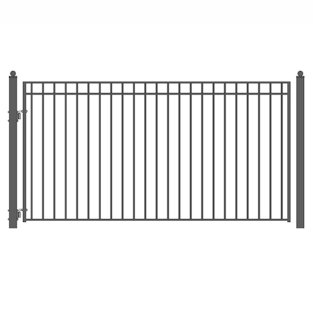 Aleko 12 ft. Madrid Style Iron Single Swing Driveway Gate DG12MADSSW-UNB
