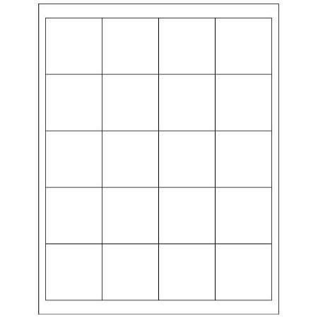 Bsc Preferred 2 x 2'' White Removable Rectangle Laser Labels, 1200PK LL273